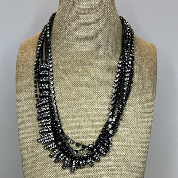 Jewelry | Gunmetal Rhinestone Beaded And Chain Necklace | Poshmark